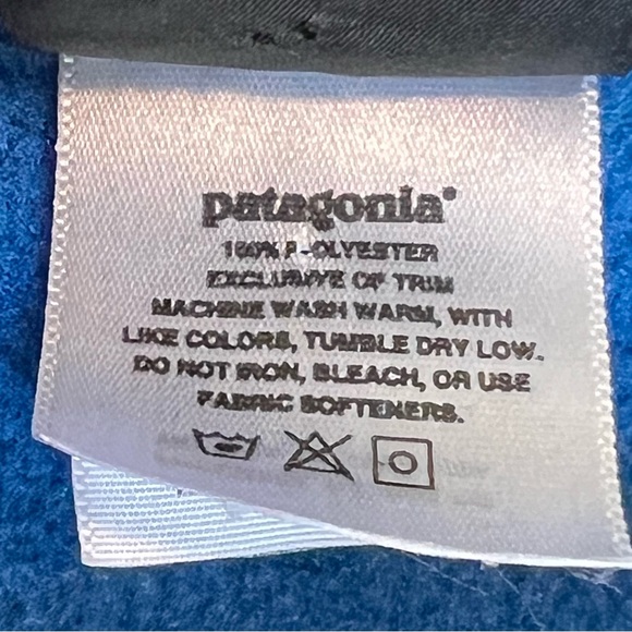 Patagonia Fleece Capilene Pullover Long Sleeve Sweater Dark and light Blue Sz M - Picture 3 of 10